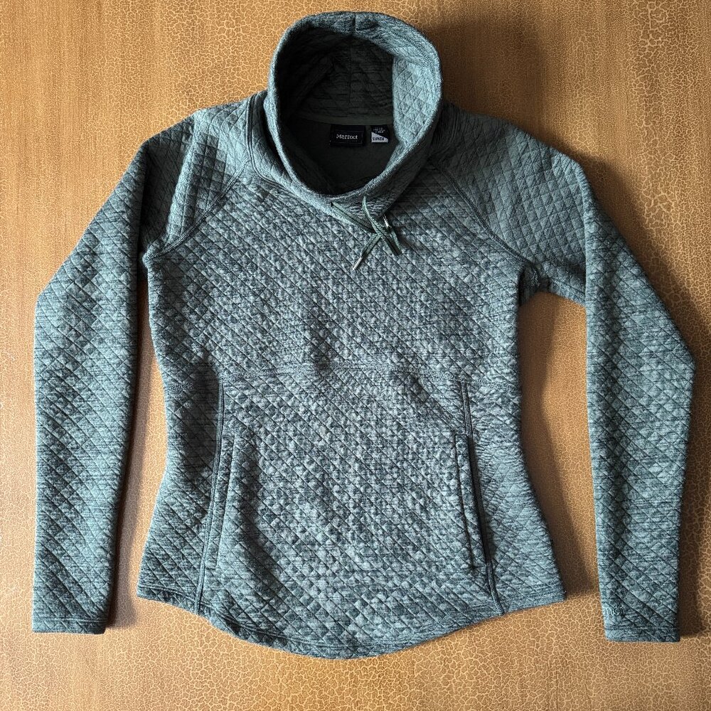Marmot Pullover Sweater Green Cowl Neck - Size Small